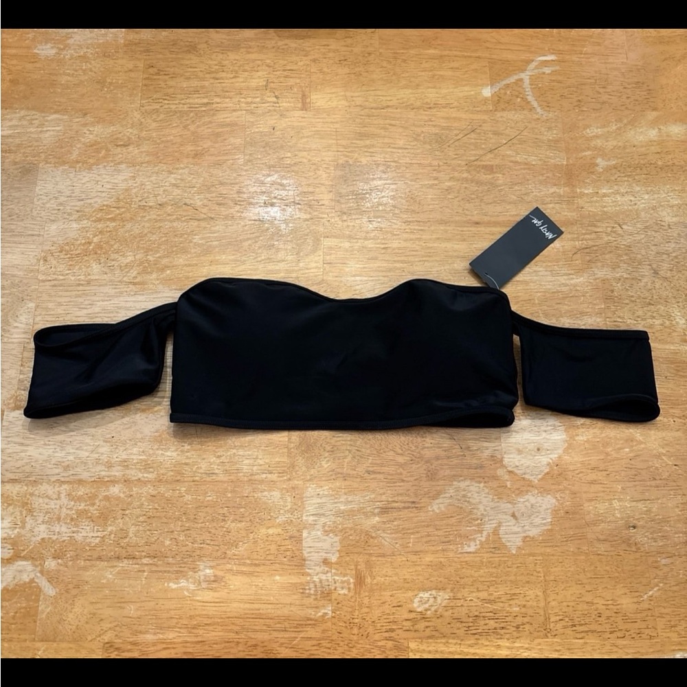 Nasty Gal Bardot Arm Cuff Bikini Top Only Black S/M Size 8